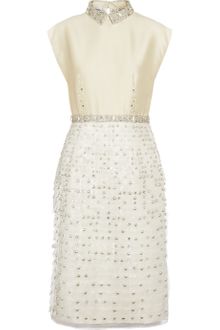 Philosophy di Alberta Ferretti Embellished Twill and Silkorganza Dress - Lyst