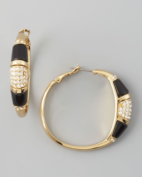 Rachel Zoe Paveresin Hoop Earrings  in Black - Lyst