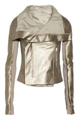 Rick Owens Classic Metallic Texturedleather Biker Jacket