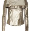 Rick Owens Classic Metallic Texturedleather Biker Jacket in Gold - Lyst