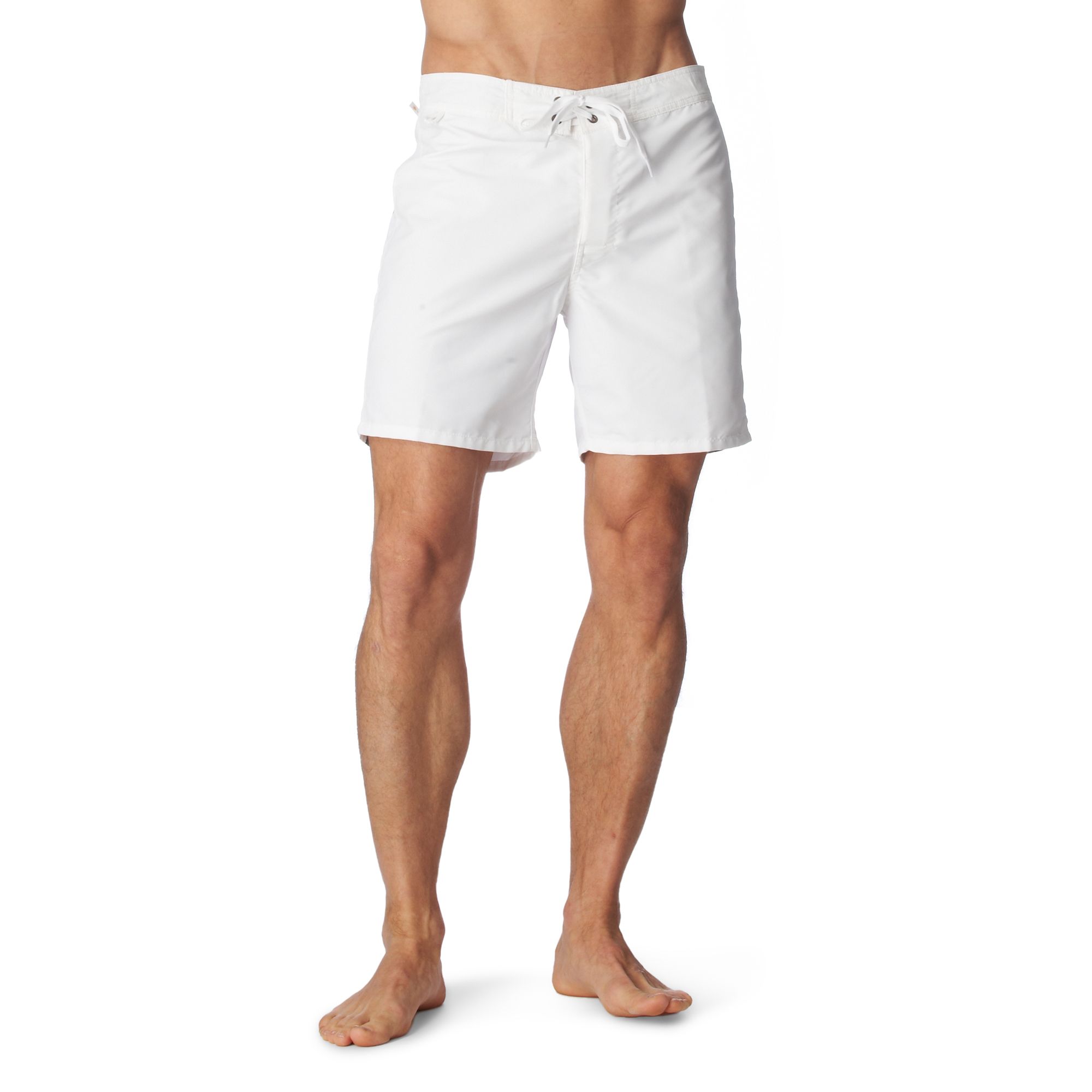 Sundek Fixed Waist Swim Shorts In White For Men Lyst