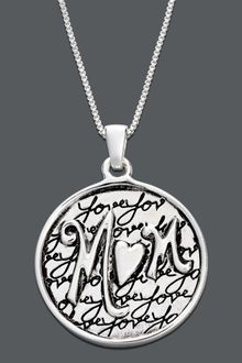 Eci Mom I Love You Circle Pendant - Lyst