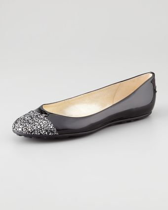 Jimmy Choo Whirl Glittertoe Ballerina Flat - Lyst
