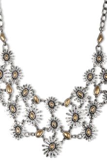 Lucky Brand Two Tone Floral Collar Necklace - Lyst