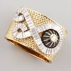 Rachel Zoe Wide Crystal Bracelet in Gold - Lyst