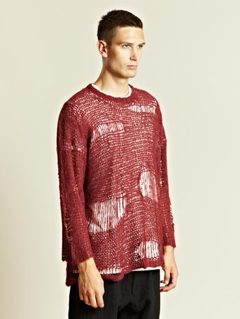 Yohji Yamamoto Mens Frayed Jumper - Lyst