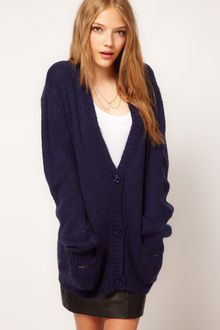 ASOS Collection Asos Boyfriend Cardigan in Fluffy Yarn - Lyst