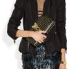 Burberry Prorsum Studded Leather Clutch in Black - Lyst