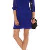 Karen Millen Graphic Pleats Dress in Blue - Lyst
