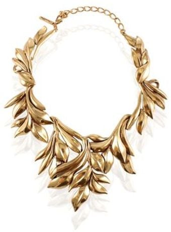 Oscar de la Renta Leaf Motif Collar Necklace - Lyst
