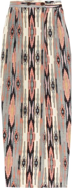 Tucker Ikatprint Silk Crepe De Chine Maxi Skirt - Lyst