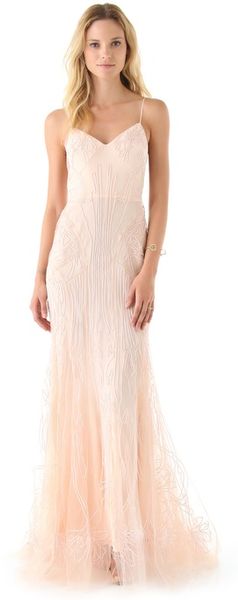 Zac Posen Sweetheart Mermaid Dress in Pink (blush) - Lyst
