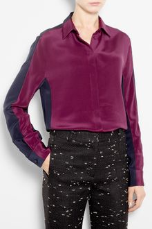 3.1 Phillip Lim Shadow Silk Contrast Colour Blouse - Lyst