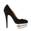 Charlotte Olympia Dance with Me Pumps in Black Suede in White (black) - Lyst