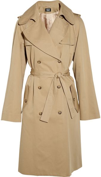 D&G Belted Cotton Twill Trench Coat - Lyst
