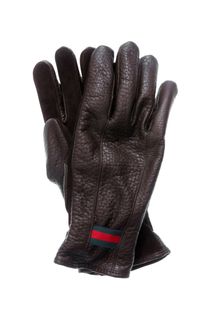 Gucci Leather and Suede Gloves - Lyst
