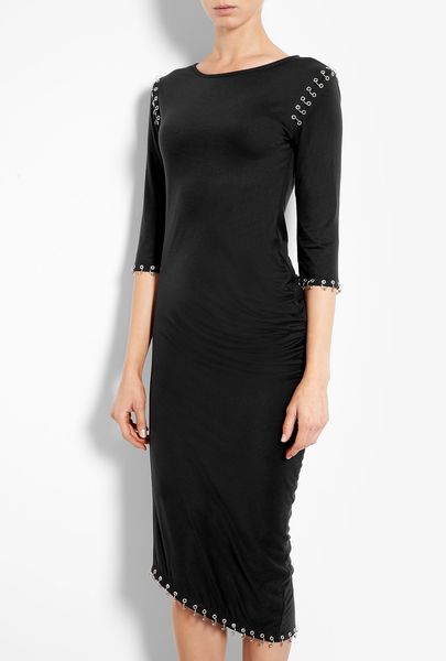 Mcq By Alexander Mcqueen Pierced Sbend Dress in Black - Lyst