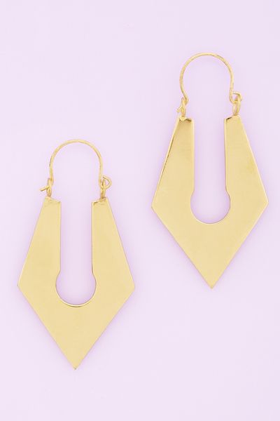 Nasty Gal Sharp Lock Earrings in Gold - Lyst