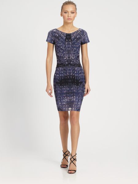 Roberto Cavalli Croc Print Dress in Purple (violet) - Lyst