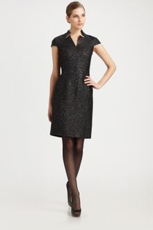 St. John Chevron Jacquard Dress - Lyst
