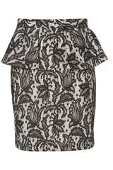 Topshop Black Lace Peplum Skirt