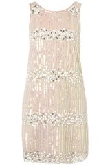 Topshop Sequin Stripe Shift Dress