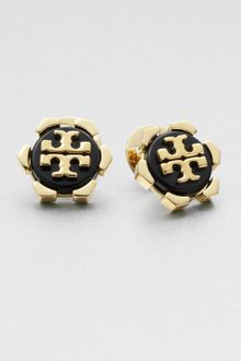 Tory Burch Walter Logo Button Earrings - Lyst