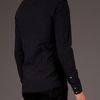 Balmain Mandarin Collar Shirt in Black for Men - Lyst