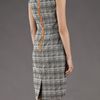 Lela Rose Blurred Plaid Dress in Gray (charcoal) - Lyst