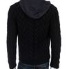 Michael Kors Cableknit Hooded Zip Sweater in Black for Men - Lyst