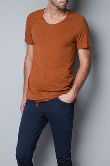 Zara Pima Cotton T-shirt - Lyst