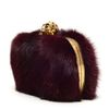 Alexander Mcqueen Mink and Swarovski Crystal Box Clutch in Red (purple) - Lyst