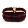 Alexander Mcqueen Mink and Swarovski Crystal Box Clutch in Red (purple) - Lyst