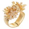 Alexander Mcqueen Gold Atom Flower Skull Bracelet in Gold - Lyst