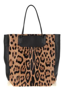 Alexander Wang Prisma Tote in Leopard Print Haircalf with Pale Gold Hardware Corners - Lyst