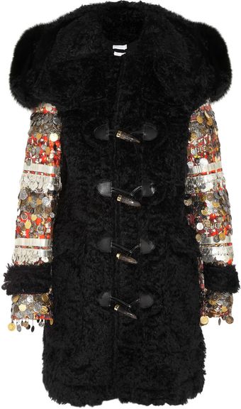 Altuzarra William Foxtrimmed Embellished Mohair Duffle Coat - Lyst