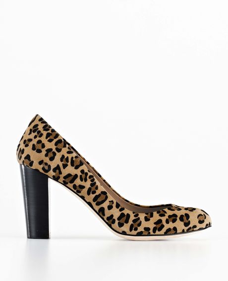 Ann Taylor Animal Print Suede Perfect Block Heels in Animal (classic ...