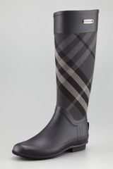 Burberry Mixed Media Rain Boot Charcoal
