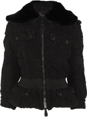 Burberry Prorsum Rabbit Collar Lace Jacket - Lyst