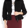 Burberry Prorsum Rabbit Collar Lace Jacket in Black - Lyst