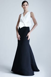 Carolina Herrera Silk Faille Combo Gown - Lyst