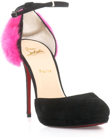 Christian Louboutin Crazy Fur 120mm Shoes in Black - Lyst