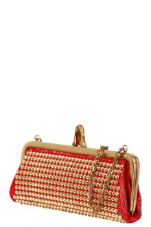 Christian Louboutin Miss Loubi Patent Spikes Clutch - Lyst