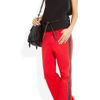 Christopher Kane Leather Trimmed Boyfriend Fit Jeans in Red - Lyst