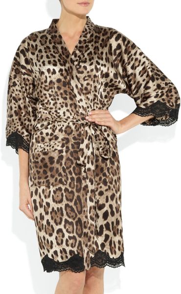 leopard print robe silk