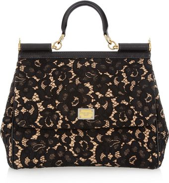 Dolce & Gabbana Miss Sicily Macramé and Lace Appliqué Tote - Lyst