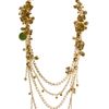 Elie Saab Long Multichain Metal Flower Necklace in Gold - Lyst