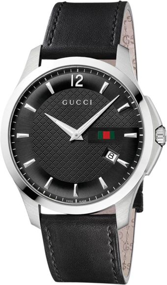 Gucci Mens Swiss Gtimeless Black Leather Strap 40mm - Lyst