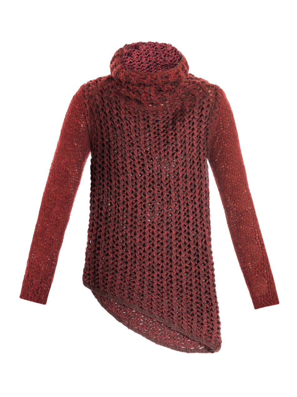 Helmut Lang Tattered Tape Chunky Knit Sweater in Red Lyst