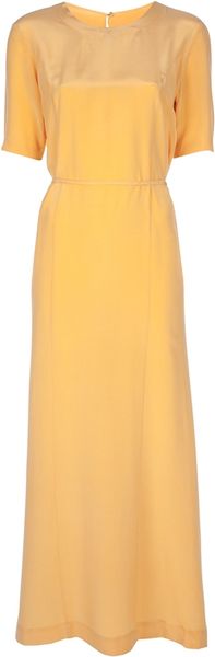 Henrik Vibskov Ribbon Silk Maxi Dress in Yellow